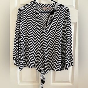 Button down with tie blouse